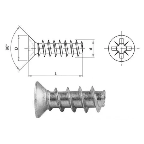 Шуруп із плоскою головкою 6,3х13мм (уп-500шт) (9428)