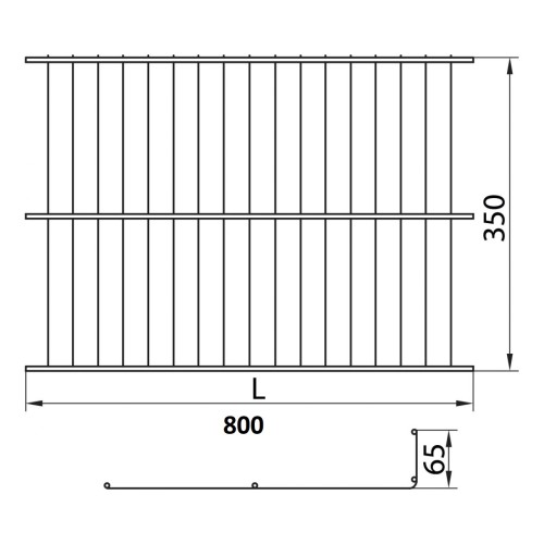 Полка для обуви, черный, L-800 мм - 13405