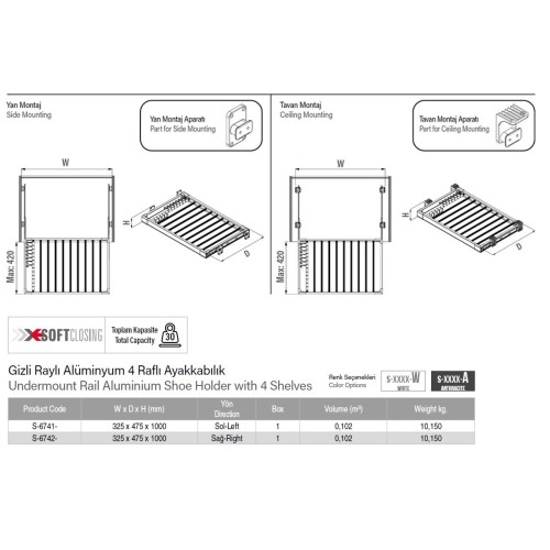 Вішалка для штанів Starax, сірий, 800 мм - S-6207-G