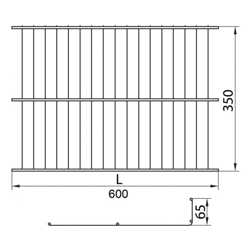 Полиця для взуття, чорний, L-600 мм - 13262