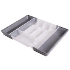 Лоток для столовых приборов раздвижной Прозрачный/Графит 300/400/500