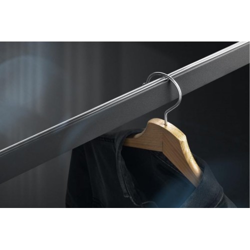 Штанга GTV Elite з антиковзною вставкою L-3000 мм + 2 кріплення без заглушки, чорна - 16056