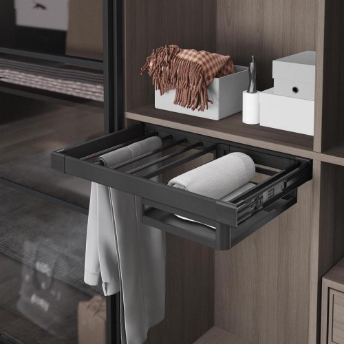 Полиця-вішалка для штанів Starax, сірий, 800 мм - S-6242-G