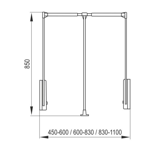 Пантограф для шафи Rejs білий 600-830мм - WA01.1926.08.AH7