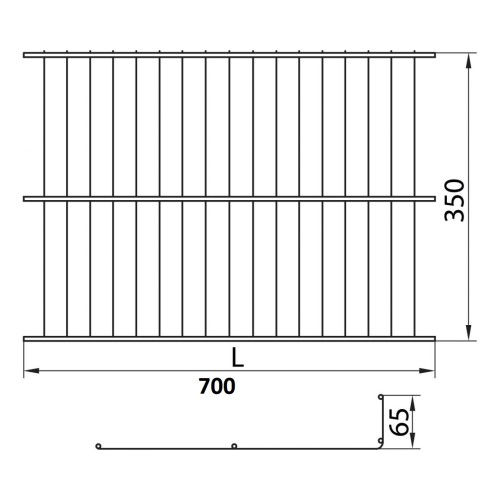 Полиця для взуття, чорний, L-700 мм - 13404