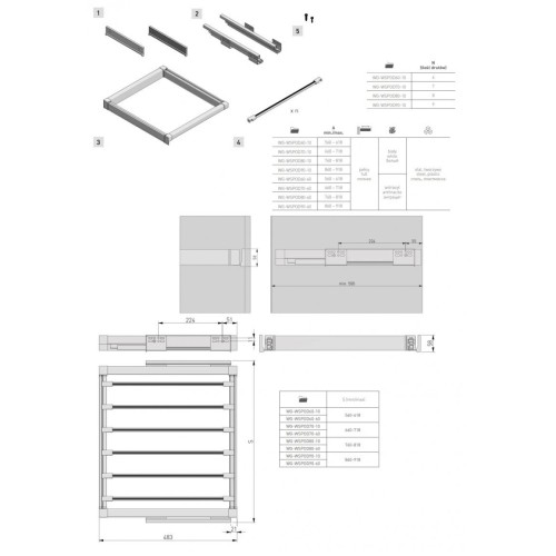 Вішалка висувна для штанів GTV Elite 700 мм з доводчиком, чорна - 16030
