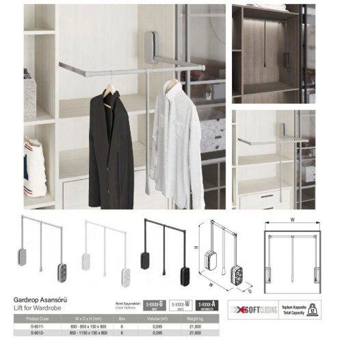 Пантограф Starax 850-1150мм антрацит - 14077