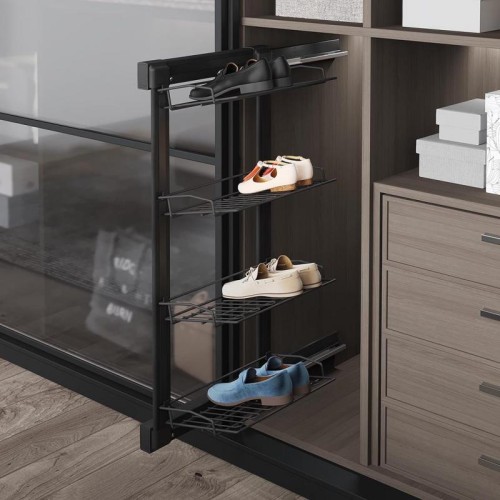 Полиця для взуття Starax, ліва, антрацит - S-6741-A