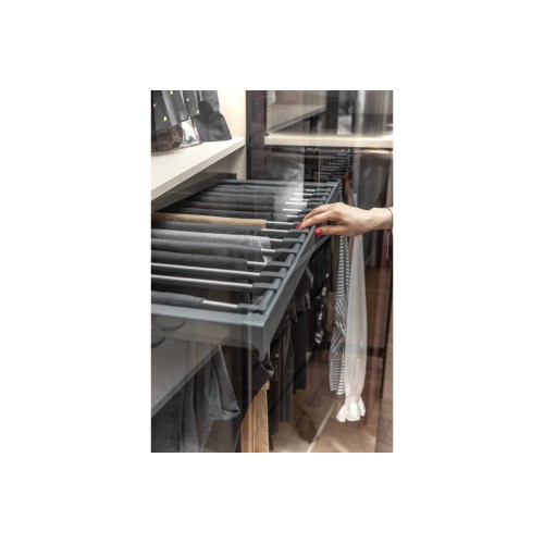 Вішалка для штанів elite 600 мм з доводчиком, колір графіт - WG-WSPOD60-60