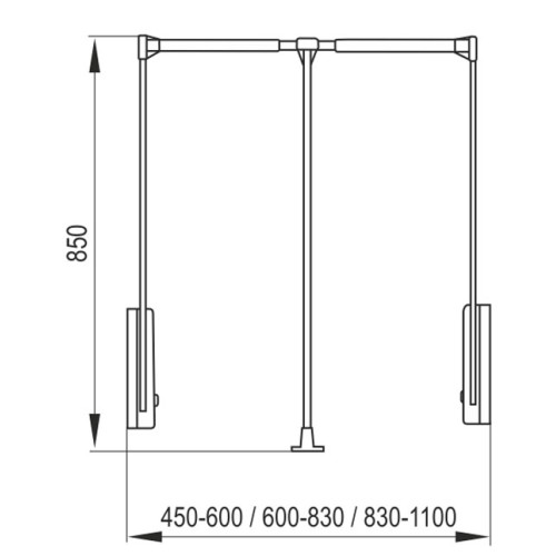 Пантограф для шафи Rejs білий 450-600мм - WA01.1925.08.AH7