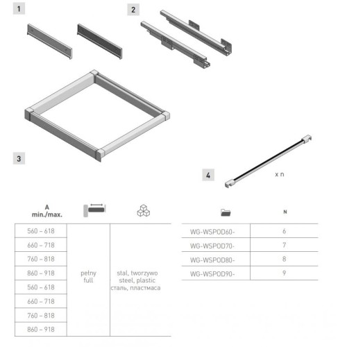 Вішалка висувна для штанів GTV Elite 600 мм з доводчиком, чорна - 16029