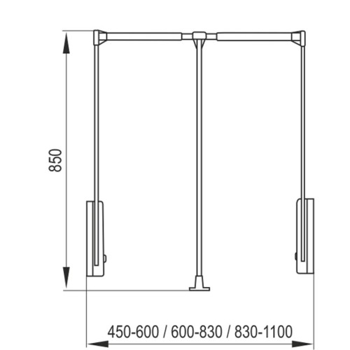 Пантограф для шафи Rejs білий 830-1100мм - WA01.1927.08.AH7