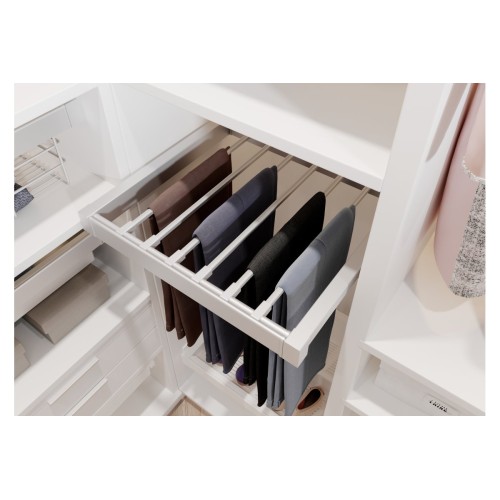 Вішалка для штанів elite 600 мм з доводчиком, колір білий - WG-WSPOD60-10