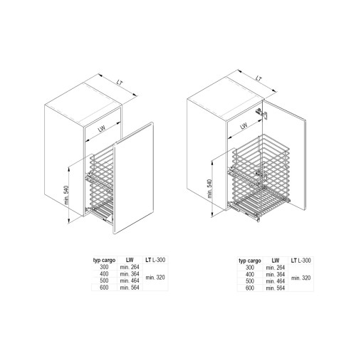Карго REJS кошик міні для білизни на фасад 400мм білий VM (без напрямних) - WE29.0148.01.003