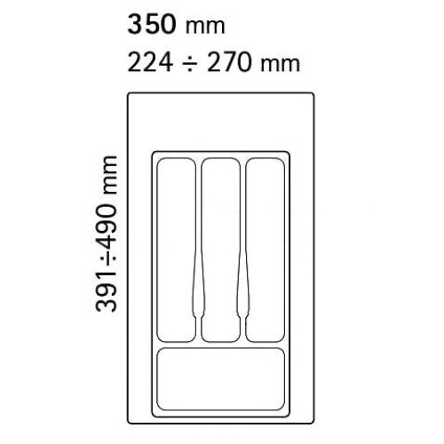 Лоток для столових приладів Volpatо Білий 350мм - 5778