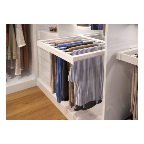 Вішалка для штанів elite 600 мм з доводчиком, колір білий - WG-WSPOD60-10