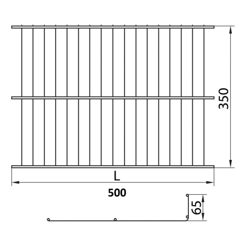 Полиця для взуття, чорний, L-500 мм - 13403