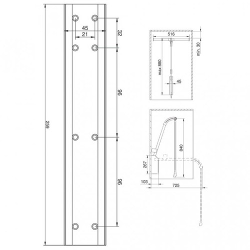 Пантограф Rejs LIFTER Solo 550-600 мм - TA01.0075.18.CJ0