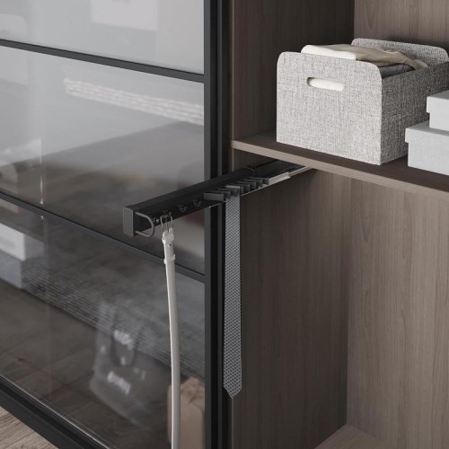 Тримач для краваток та ременів Starax S-6728-A, ліве кріплення, антрацит - S-6728-A