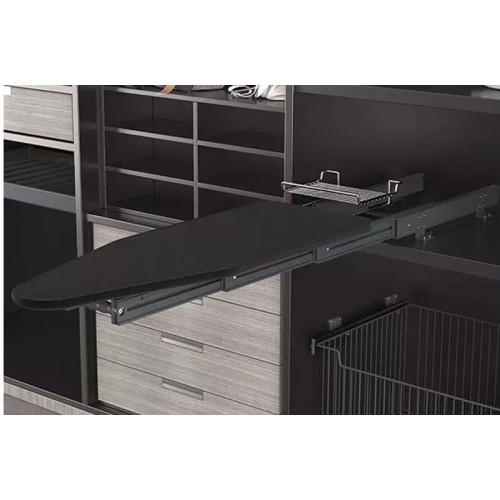 Прасувальна дошка в шафі для гардеробу Starax розкладна нижнього кріплення антрацит - S-6616-A