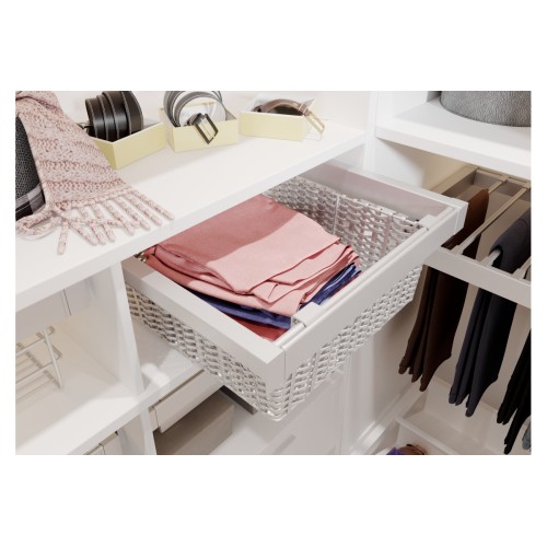 Плетені кошики для білизни elite 900 мм із ротанга, колір білий - WG-KOSZR90-10