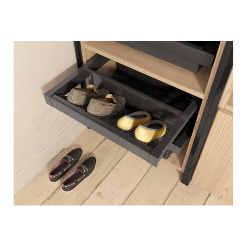 Полиця для взуття металева elite 700 перфорована мм з доводчиком, колір графіт - WG-POBUWM70-60