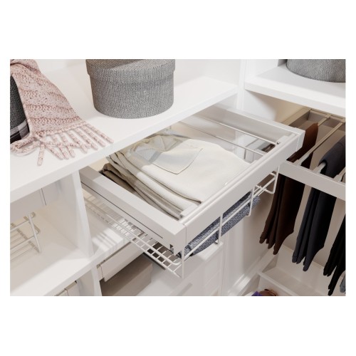 Кошик для білизни elite 900 мм з доводчиком, колір білий - WG-KOSZ90-10