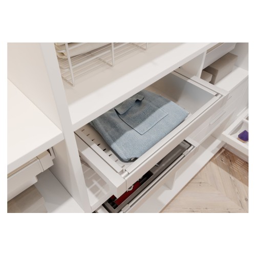 Кошик для білизни elite перфорований 800 мм з доводчиком, колір білий - WG-KOSZM80-10