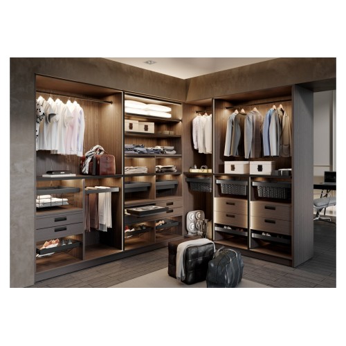 Кошик для білизни elite перфорований 700 мм з доводчиком, колір графіт - WG-KOSZM70-60