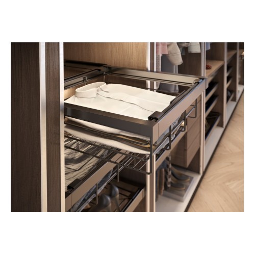 Кошик для білизни elite 600 мм з доводчиком, колір графіт - WG-KOSZ60-60