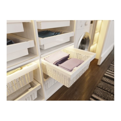 Плетені кошики для білизни elite 900 мм із ротанга, колір білий - WG-KOSZR90-10