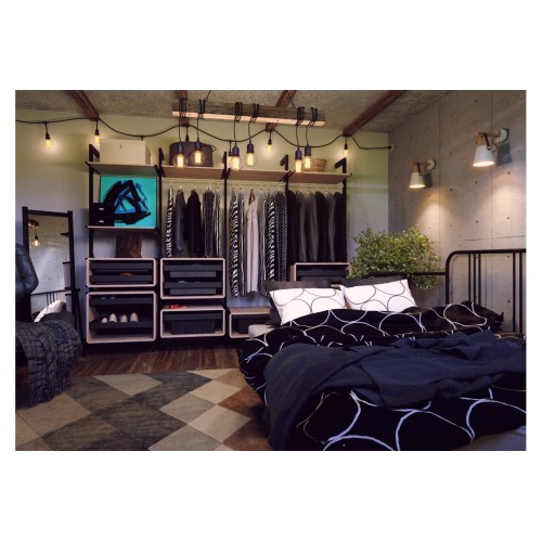 Корзина для белья elite перфорированная 800 мм с доводчиком, цвет графит - WG-KOSZM80-60