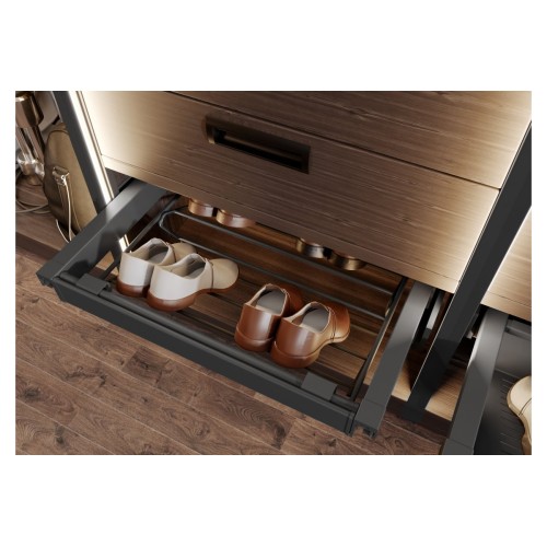 Полиця для взуття elite 600 мм з доводчиком, колір графіт - WG-POBUW60-60