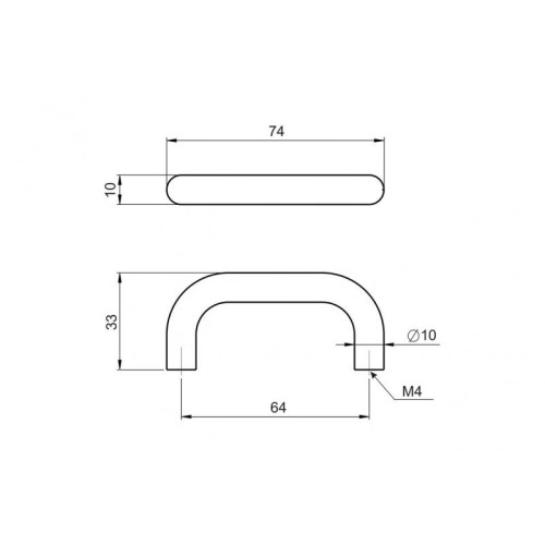 Ручка меблева GIFF 4/120 матове золото С-064мм L-074мм - 13941