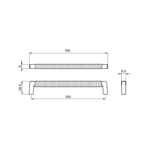 Ручка меблева GIFF 4/119 браш сатин нікель С-160мм L-169мм - 13939