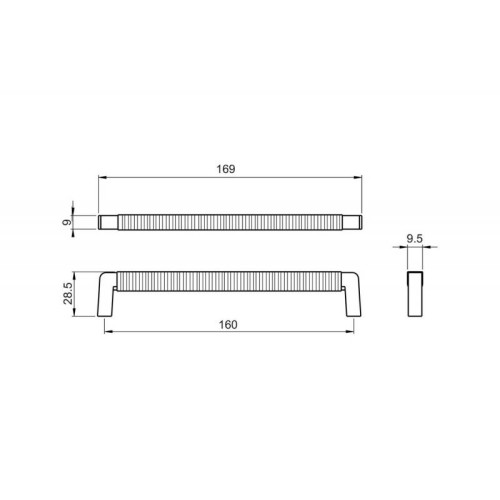 Ручка мебельная GIFF 4/119 матовое золото С-160мм L-169мм - 13936