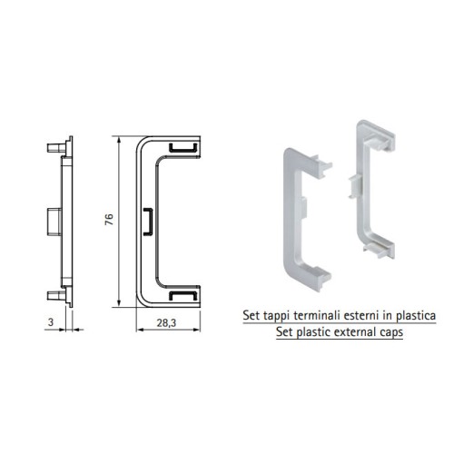 Заглушка універсальна LS для профіля З GOLA чорна - 5119