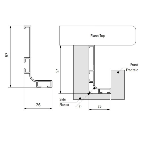 Профіль L GOLA LS для фасадів без ручок Чорний мат, L-4200 мм - 5353
