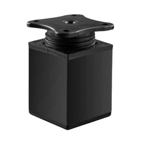 Ножка мебельная регулируемая GTV DAK-27 40×40 мм, H-60 мм, черный матовый - 7442