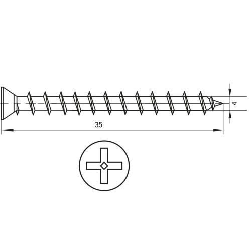 Саморезы ЛЮКС 4,0х35мм белый цинк (уп-1000шт) - 2442