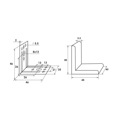 Уголок монтажный Linken System металлический 48х48мм с накладкой серый - 10901