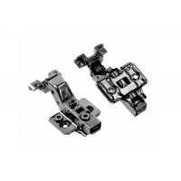 Петля GTV SilentoPro 3D Black для алюмінієвих рамок Вкладна Гідравлічна + оп. планка Н=0 clip-on