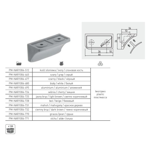 Кутник монтажний 2-ой GTV 677 чорний пластик - 5666