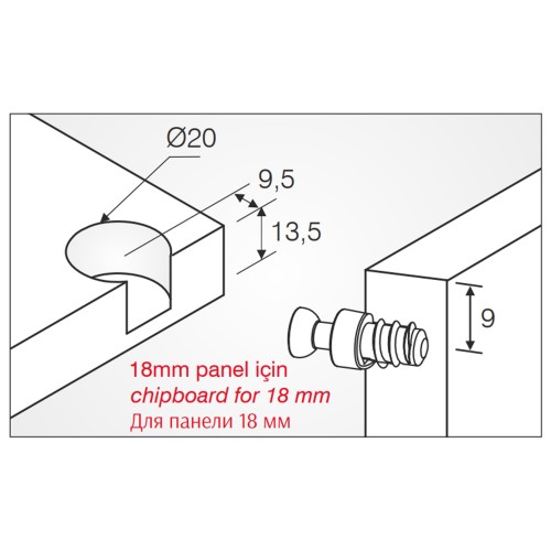 Рафикс MESAN корпус стяжки черный 18мм - 10477