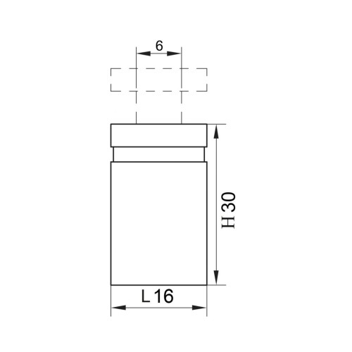 Полкотримач для скла дистанційний 16х30мм хром - 14038