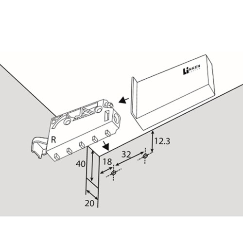 Навіс меблевий із заглушками ліва+права (аналог Strong) - 8616