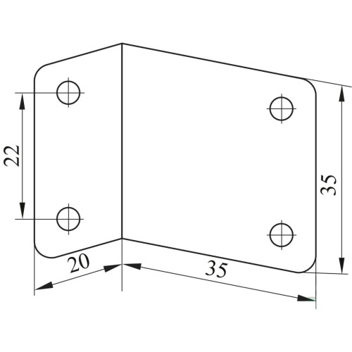 Уголок монтажный металлический 35х35х20мм - 14589