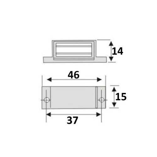 Магніт з планкою у відповідь малий сірий - 13738