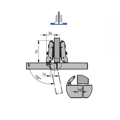 Петля GTV SilentoPro 3D Black для алюминиевых рамок Полунакладная Гидравлическая + оп. планка Н=0 clip-on - ZM-HCSLRALU08-3DBEO-20