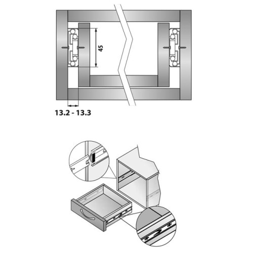 Напрямна телескопічна Linken System STRONG L-450мм - 8640
